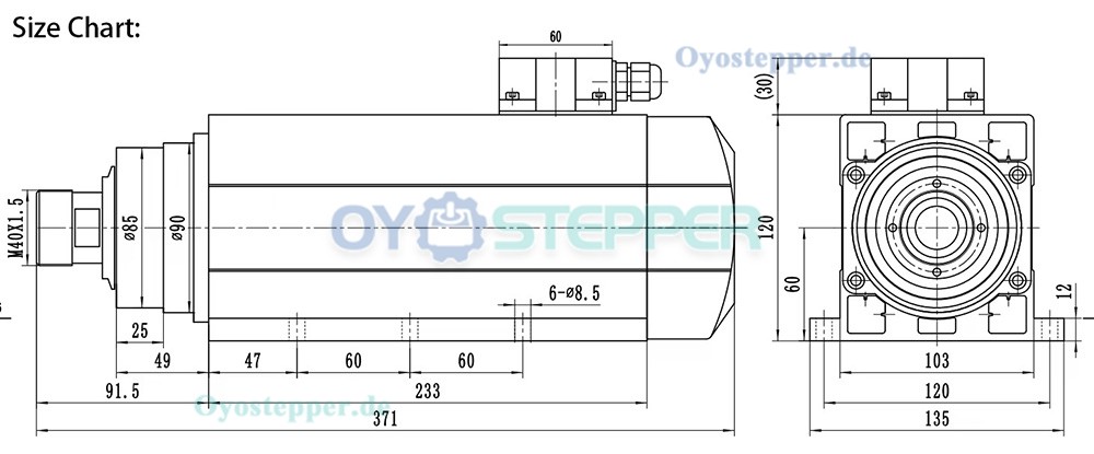Luftgek&uuml;hlte CNC HF-Spindel 6kW ER32 220V/380V 18000U/min f&uuml;r CNC Holzfr&auml;smaschinen